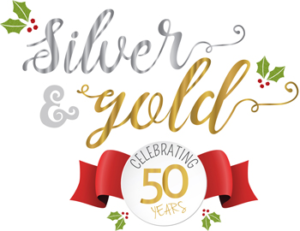 Logo for the 50th anniversary of the Southern Christmas Show.