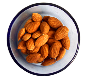 Bowl of almonds.