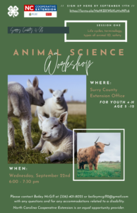 This workshop will be held Wednesday September 22nd from 6:00 - 7:30 pm at the Extension office