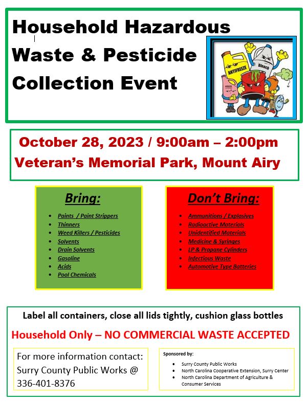 Household Hazardous Waste & Pesticide Collection Event