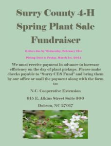 Cover photo for 2024 Surry County 4-H Plant Sale