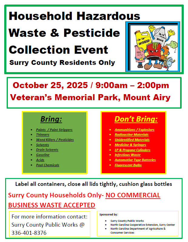 Flyer showing HHW Day information.